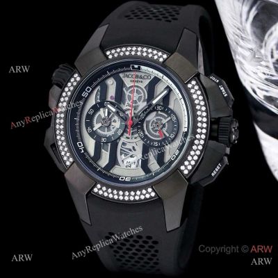 Copy Jacob and Co Epic X Quartz Chronograph Black and Diamond Watches